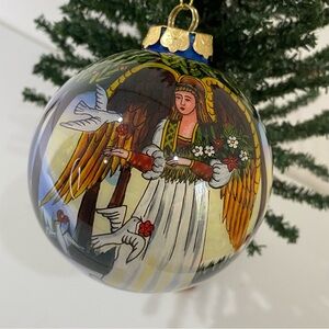 Antique Heritage Hand Painted Glass Ornament Christmas Collection Angel & Doves